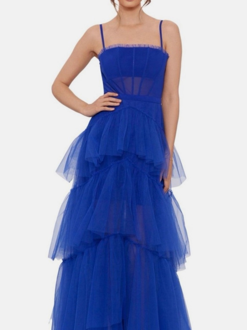 Betsy & Adam Cobalt Blue Evening Dress